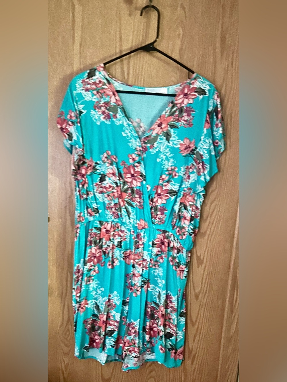Floral V-Neck Teal Women’s romper